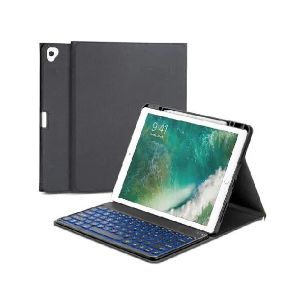 QYiiD Keyboard Case for iPad 9th/8th/7th Generation 10.2 inch 2021/2020/2019, 7 Color Backlight, Wireless Folio Keyboard Cover [Droplet Shape_並行輸入