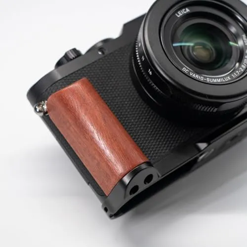 D-LUX 8 LUX 8タイプ3952 Aカメラ用の木製ハンドグリップ合金ベースQR Lハンドルプレート (ローズウッド)