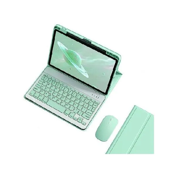 KMXDD Keyboard Case Mouse Compatible with iPad Air 13 inch (M3/M2)/ iPad Pro 12.9" (6th/5th/4th/3rd Generation) Case with Cute Color Keys Rem_並行輸入