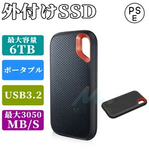 【楽天スーパーSALE！】新型 外付けSSD SSD 外付け 最大容量6TB USB3.2 最大3050MB/s USB Type-C接続 ポータブル型 防水 防塵 耐衝撃 耐久性 小型 高速 Mac Windows TVテレビ録画対応 写真 動画音楽 軽量々イ