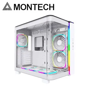 MONTECH｜モンテック KING 95 PROシリーズ ATXマザーボード対応 ガラスパネル(フロント・左サイド)採用 曲面ピラーレスPCケース (ホワイト) KING 95 PRO (W)
