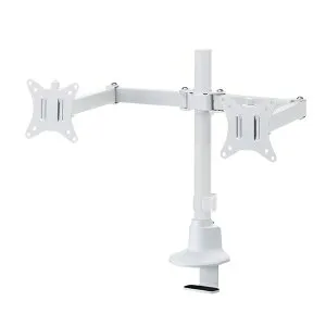 サンワサプライ CR-LAC216W モニターアーム（デュアル・ロングアーム・薄型ショートクランプ）