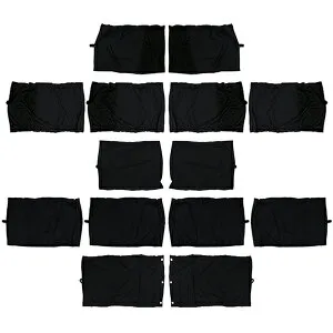 【送料無料】 遮光 カーテン トヨタ ハイエース ワイドボディ スーパーロング 5ドア 200系 H16.8～ 14ピースセット 【車中泊 プライバシー ガード カバー ブラック 黒 車内 内装 日除け キャンプ