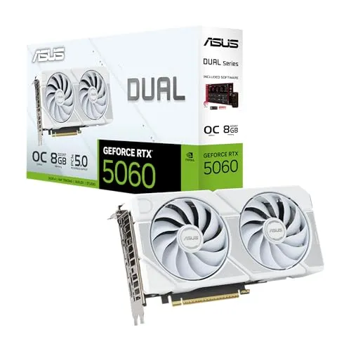 ASUS Dual GeForce RTX 5060 White Edition 8GB GDDR7 ビデオカード DUAL-RTX5060-O8G-WHITE 国内正規代理店品
