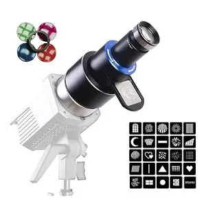 スポットライトスヌート 円錐形スヌートキット レンズ Bowensマウント ゴボ錠 25 錠 4色 円錐プロジェクター ビデオ芸術家/生きています/肖像画/スタジオ/写真/YouTube