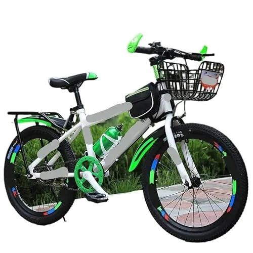子供用自転車 マウンテンバイク 20/22インチ 小学生用 街乗り通学 多機能 安全設計 安心して乗れる 頑丈 耐久性(Green,20inch)