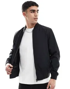 エイソス メンズ アウター ジャケット・ブルゾン ジャケット ASOS DESIGN lightweight bomber jacket Black ブラック