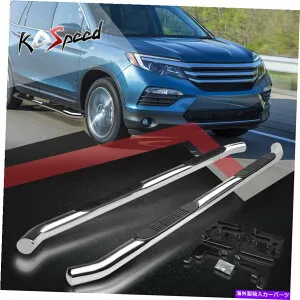 Nerf Bar 3 16-20ホンダパイロットYF5/6のためのクロムステンレスランニングボードサイドステップnerfバー 3 Chrome Stainless Running Board Side Step Nerf Bar for 16-20 Honda Pilot YF5/6【並行輸入品】