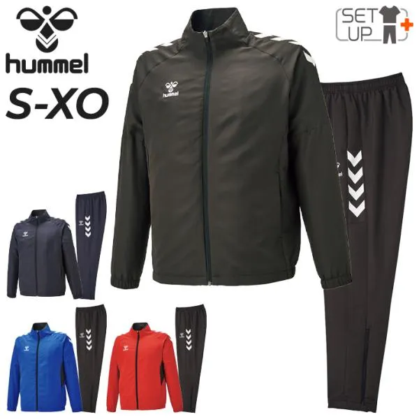 ヒュンメル ウィンドブレーカー メンズ 上下 hummel 裏メッシュ ジャケット ロングパンツ セットアップ 上下組 防風 トレーニング サッカー /HAW2147-HAW2147P