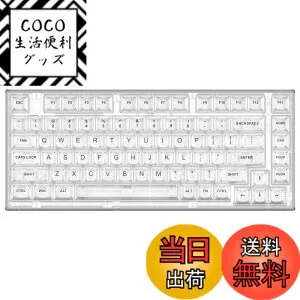 【送料無料】YUNZII X75 PRO 82キーワイヤレス ホットスワップ対応 英語配列 メカニカルゲーミングキーボード 透明キーキャップ BT5.0/2.4G/USB-C ガスケット装着キーボード Windows/Mac用 技適認証取得