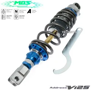 【送料無料】[NEWモデル]アドレスV125G[CF46A/CF4EA]アドレスV125S[CF4MA]リアショック青[チタンコートロッド/無段階プリロード調整/30段階減衰圧調整/車高調整]
