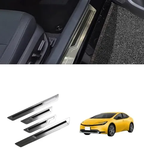 【Super Car Shop】新型プリウス プリウス60系 5代目プリウス PHEV ZVW60 ZVW65 MXWH60 MXWH60 スカーフプレート サイドドアステップガード カバー ガーニッシュ ステンレス 傷防止 汚れ防止 4Pセット カスタム