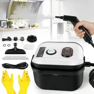 bumxcaスチームクリーナー【ハンドルに蒸気スイッチ付き】強力1500Wスチーム掃除機4.5BAR高圧LEDディスプレイ110V105°C~120°C1.2L大容量温度・蒸気量2-in-112S速熱消毒/除菌/ダニ駆除steam