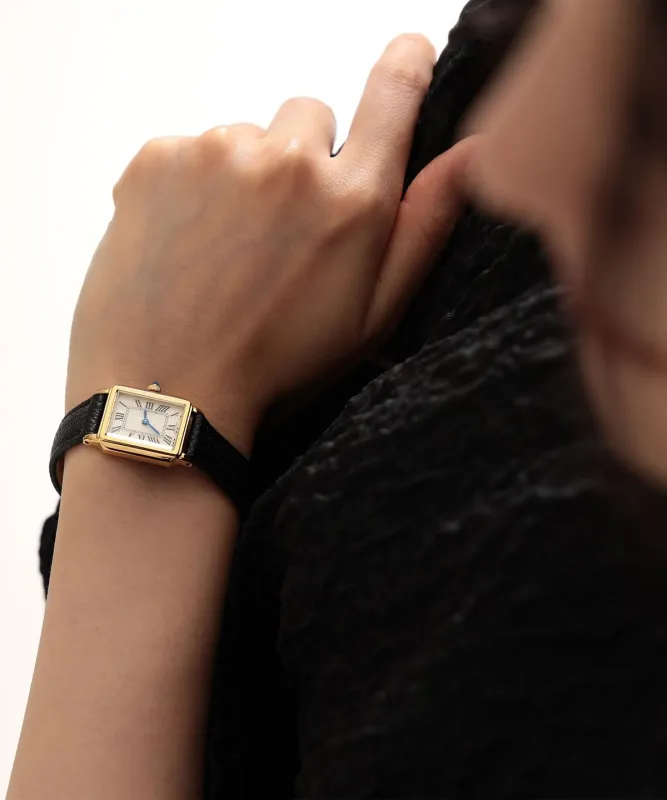 Dバックル レザーウォッチ 時計 WOMEN BLACK/GOLD ONE SIZE