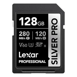 レキサー公式販売 Lexar sdカード SDXC 128GB Professional メモリーカード SILVER PRO UHS-II U3 V60 4K最大読取280MB/s 最大書込120MB/s 国内正規品 永久保証