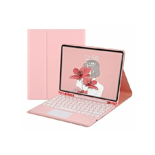 Keyboard Case for Galaxy Tab S9+ S9 Plus 12.4'' 2023, Round Key Touchpad Magnetic Detachable Wireless Bluetooth Keyboard with S Pen Holder Sl_並行輸入