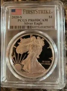 2020-S $1 アメリカン シルバー イーグル PR69DCAM ファースト ストライク PCGS