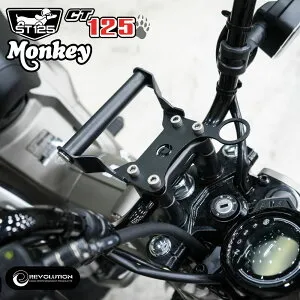 REVOLUTION 携帯取り付けスタンド ホンダ ハンターカブCT125 モンキー125 ダックス125共通 /Handlebar Cover With Phone Bar Stand For Honda CT125 Monkey125 DAX125 ST125 JA65 JA55 JB03 JB04