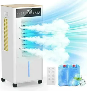 「スーパーセール期間中 10倍ポイントGET」【2025新登場＆12L大容量＆3段階風量切替 】冷風扇冷風扇風機 首振り 左右自動60°・上下手動120°風向調節 3段階風量切替 時間タイマー切/入設定 マ