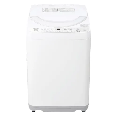 シャープ 全自動洗濯機 洗濯7.0㎏ 1～2人暮らし サイクロン洗浄 穴なし槽だから清潔＆節水 自動槽洗い 槽乾燥 槽洗浄 槽クリーンコース 槽の樹脂抗菌・防カビ加工 ESGE7KW ホワイト