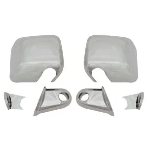 ri-je001-59a ドアミラーカバー用(サイドカメラ穴なし) Jeep Wrangler ジープラングラー (JK 2006-2018 H18-H30) クロームパーツ ガーニッシュ トリム メッキカバー ( ドアミラー ミラー カーミラー ミラー