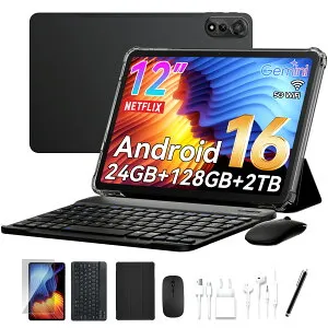 【P5倍+4,000円OFFクーポン】 Android 16 タブレット 12インチ Nexall N90 セット版 android16 タブレット Wi-Fiモデル 2K高精細大画面 Gemini AI 24GB+128GB+2TB拡張 9000mAh 8コア CPU 4G LTE通話/5G Wi-Fi/WideVine L1/Netflix/PC