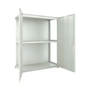 トラスコ M3型棚 背板・扉付 W900XD571 3段 連結 M3-6363-SD-B 1