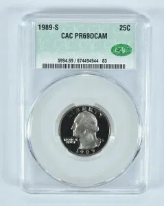 1989-S ワシントン クォーター PR69 DCAM CAC