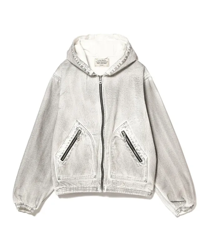FUTURE ARCHIVE / FADE DENIM HOODIE ブルゾン MEN WHITE XL